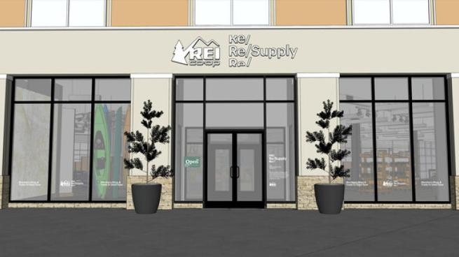 REI Re/Supply rendering of new location in Clackamas, Oregon opening August 2023.